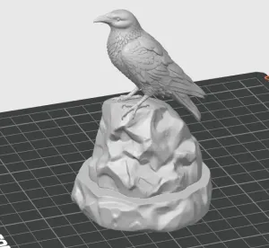 Raven On Rock Statue