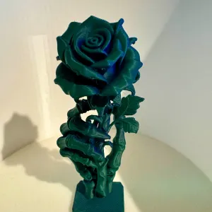 Skeletal hand rose holder