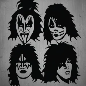 KISS BAND KEYCHAINS - PAUL, GENE, PETER and ACE.