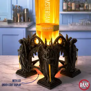 Gothic Arch Angel Liquor Stand with LED UnderLight Display