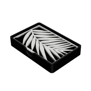 Soap dish with palm leaf design