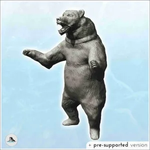 Wild bear on feet (1) - miniatures animal RPG tabletop scene