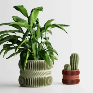 Modern ribbed Planter Plant Pot Vase Series 3