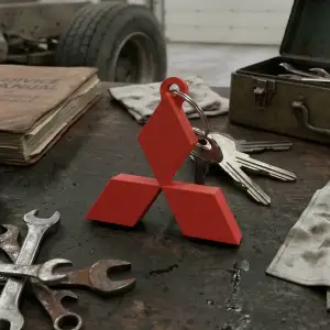 Mitsubishi Logo Keychain – Single Color
