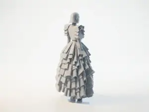 Bag Lady Avant-Garde Fashion Figurine 3D Printable