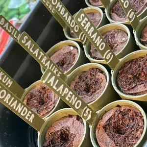 Organizer Seed Starter Seedling Soil Pods + Signs + Cocos