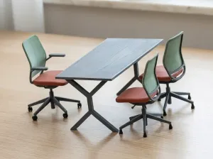 Miniature Office Desk and Chairs