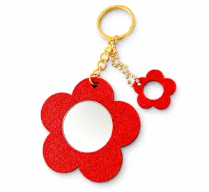 Chaveiro flor espelho com pingente
