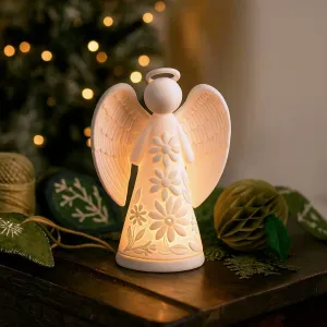 Christmas Angel Candle Holder | Glowing Holiday Decoration