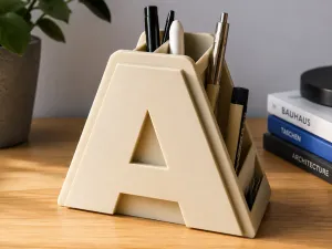 Alphabet Desk Organizer | A-Z Letter | Uppercase-Arial Font