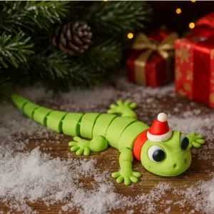 Flexi Christmas Lizard – Cute Poseable Holiday Toy