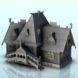 Large slavic palace with superb double access stairs (13) -