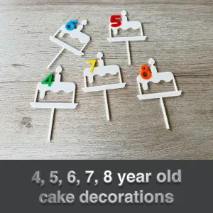 4, 5, 6, 7, 8 year old cake decorations