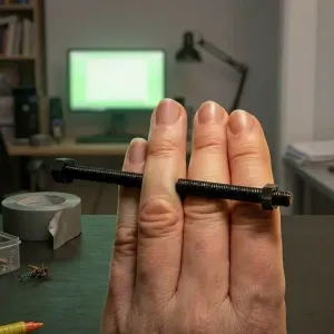 Bolt and Nut Through Finger Prank