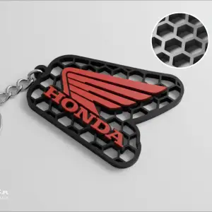 Honda logo honeycomb keychain