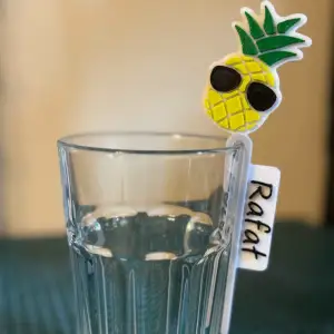 party labels for glasses - party ananas