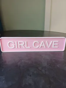 Girl Cave Sign – Cute Pink Room Decor