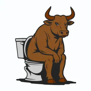 Bullshit/Bull on a toilet - Wall Art v2
