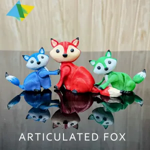 PRINT IN PLACE ARTICULATED FOX MOVABLE HEAD HANDS TAIL NO SU