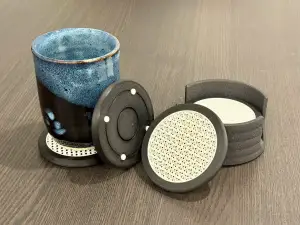 Bubble Infill Coasters with Holder