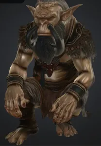 orc sitend,mit grossen zähnen