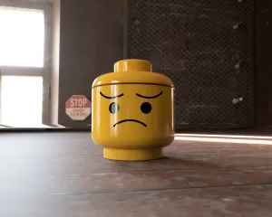 Minifigure Head case with happy and sad face
