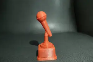 Microphone Trophy Statue On Pedestal Singing Voice Award