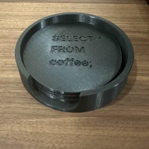Large SQL Programmer Coaster Set(4-Piece) – Engraved Code
