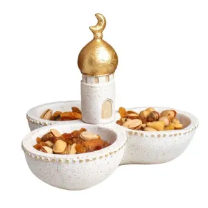 Ramadan Themed Triple Snack Bowl – Mosque Design (3D Print)