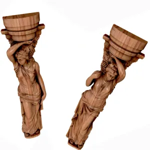 ³ Roman girl (woman) with grapes. 2 models Baluster, pillar