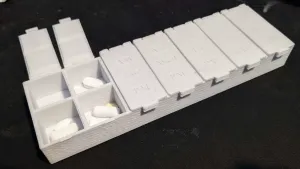 Full week Am Pm Pill box with Print in place lid