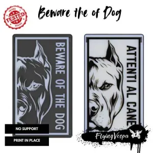 Beware of Dog Sign - Cane Corso English & Italian