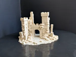 Ruined Castle Gate Miniature (medieval)