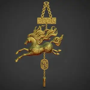 2026 year of the horse Hanging Ornament