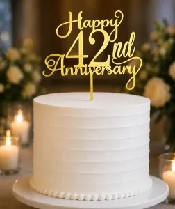42nd Anniversary Cake Topper