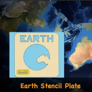 Planet Earth (AU) Stencil Plate for Kids