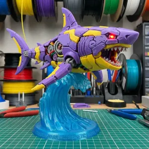 Mecha Shark Attack Statue | Sci-Fi Ocean Figure