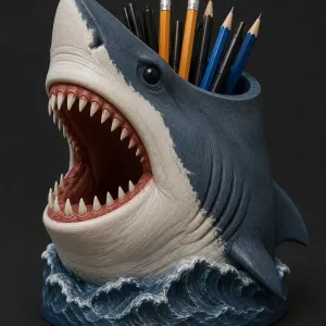 Shark pencil cup