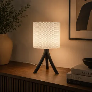 TRIPOD LAMP (WUMI) - LAMP KIT LAMP / BASKET STYLE LAMPSHADE