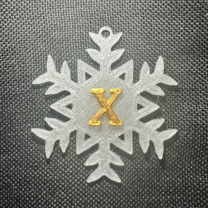 X – Snowflake Alphabet Letter X Festive Christmas Decoration