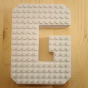 3D Letter G - Lego Compatible Studs