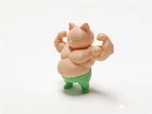 Funny Novelty Toy Figurine - Muscular Cat