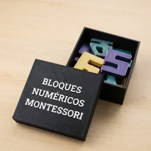 Caja de Almacenamiento para Bloques Numéricos Montessori