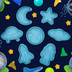 Space theme cookies cutter / stamp for clay