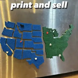 Brick USA State Map, Puzzle fits together