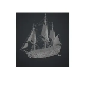 Three-Masted Wooden Warship Model, 4 Modelle ! 👍