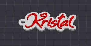 Keychain whit name Kristal - Love stile - Name Tag