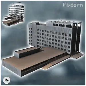 Large Russian Soviet administrative hotel with annex and fla