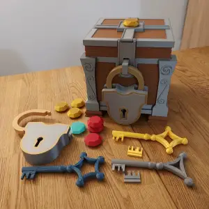Fantasy Chest with Modular Lock & Puzzle Keys