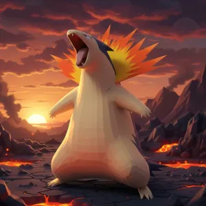 #0157 Typhlosion – Low-poly Pokémon